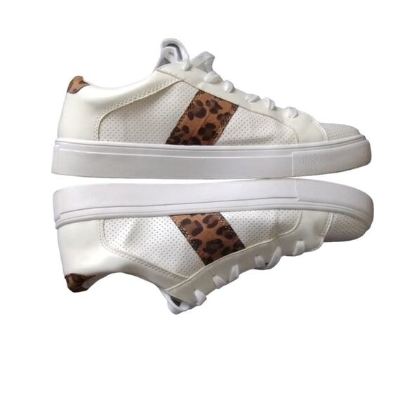 American Eagle White and cheetah/leopard Sneakers -Women's 10 -Laces, Perforated - Picture 8 of 11